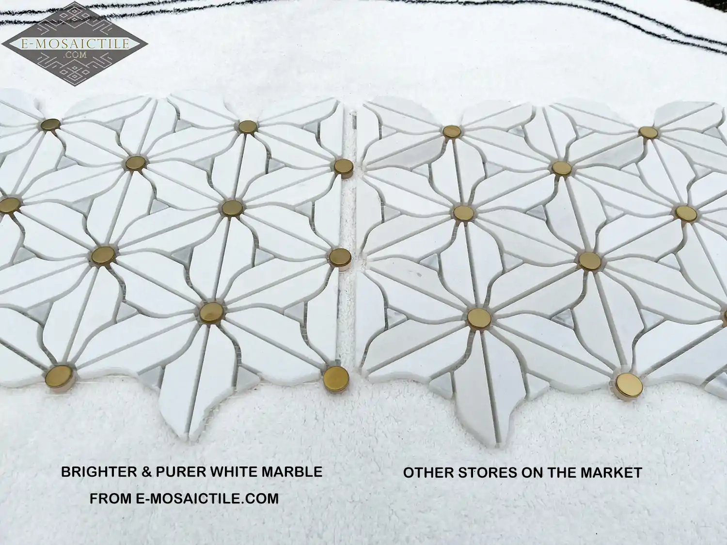 White Marble Tiles Flower Tiles Emosaictile 6 10.28